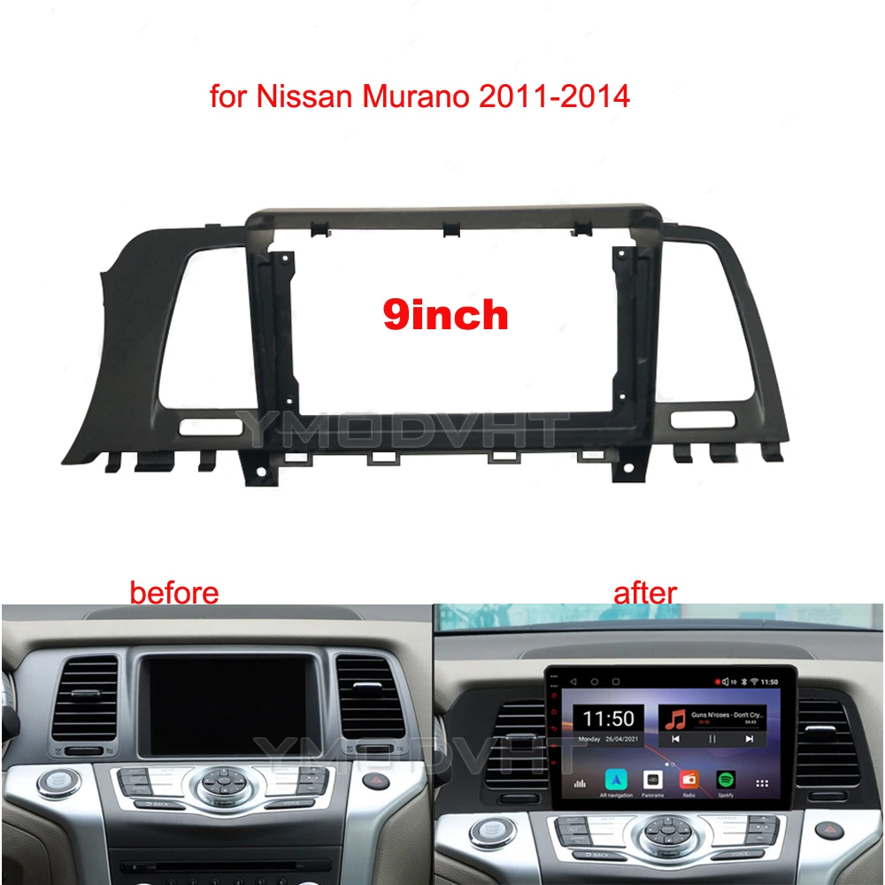 

9inch Car Radio Fascia for Nissan Murano 2011 2012 2013 2014 DVD Stereo Frame Plate Mounting Dash Installation Bezel Trim Kit