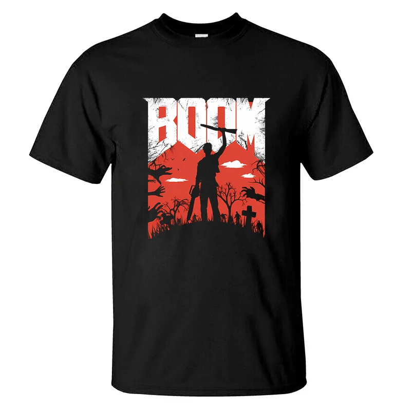 Men Boom Doom Evil Death Space Marine Demon Apocalyptic Games T-Shirt