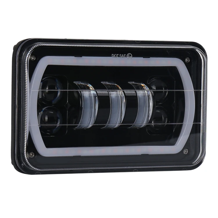 4X6 Inch LED Head Light Lamp DRL Headlight Crystal Clear Hi-Lo Beam DRL Light for Jeep Wrangler Truck