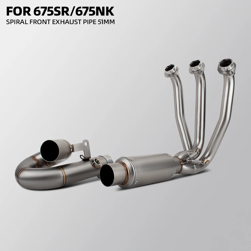 675SRS Exhaust Manifold For CFMOTO 675SR-S 675SS 675NK Motorcycle Exhausts Pipe Sport Racing 51MM Rotate Front Link Pipe