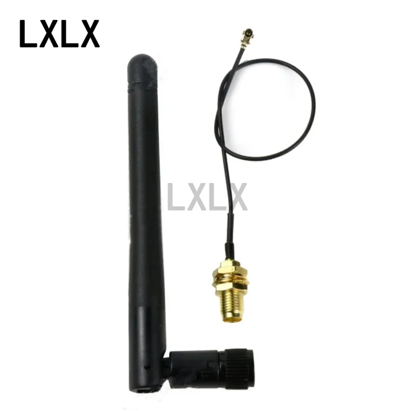 2PCS 2.4G Omni-directional Antenna WIFI Module IPEX To SMA Female Chassis External Antenna Adapter with SMA Male Antenna