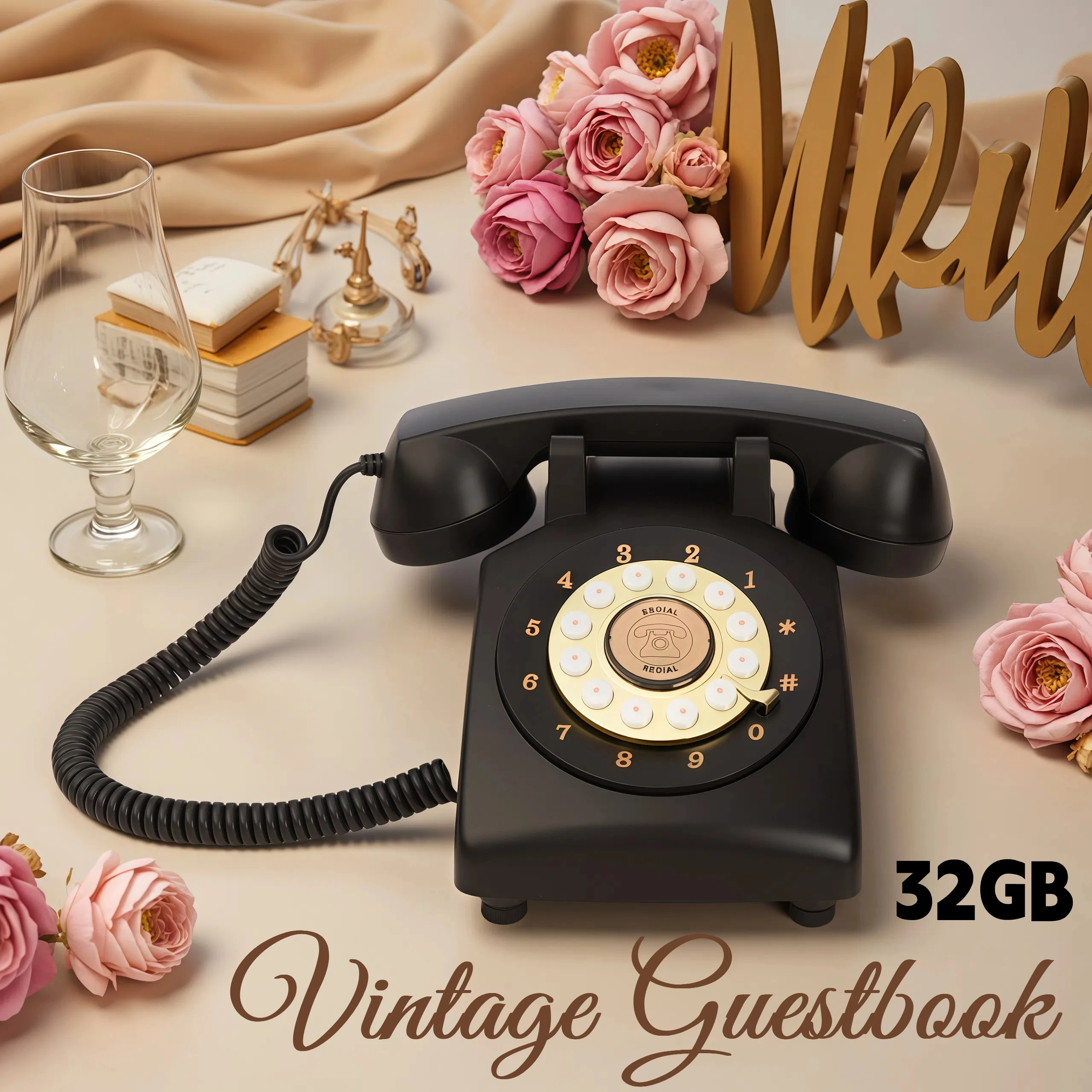 Personalized wedding guestbook phone banquet voice check-in book guest voice blessing recording phone party message book
