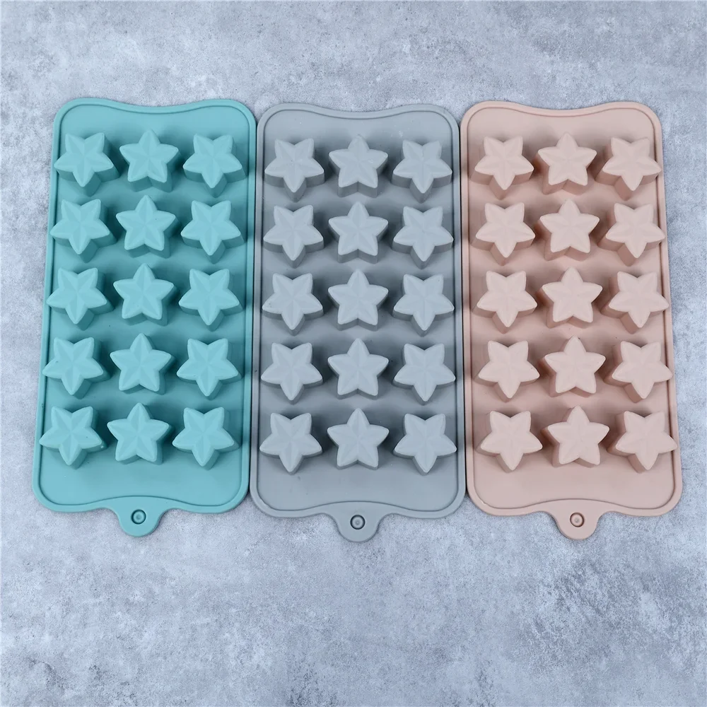 1PC Five-Pointed Star Silicone Chocolate Mold Creative Jelly Christmas Candy DIY Mold Ice Tray Baking Mold