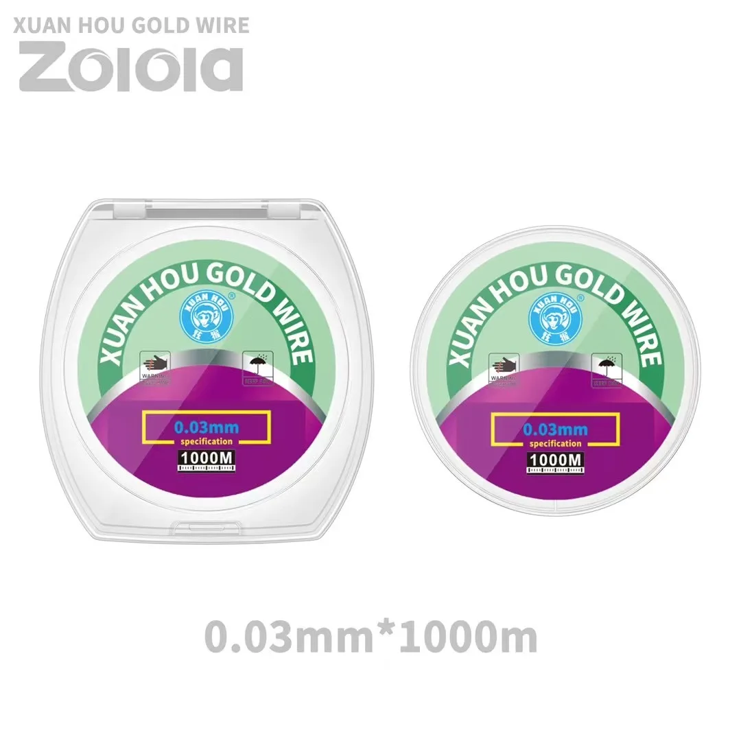ZOLOLA 1000M Gold Wires 0.028/0.03/0.035/0.05/0.04/0.08mm 1km High Quality LCD Screen Glass Separate Cutting Wire Repair Tool