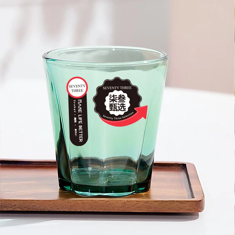 

HeY LiLac 300ml Drinking Glass Star Shining Emerald Green Heat-Resistant Borosilicate Glass Tumbler