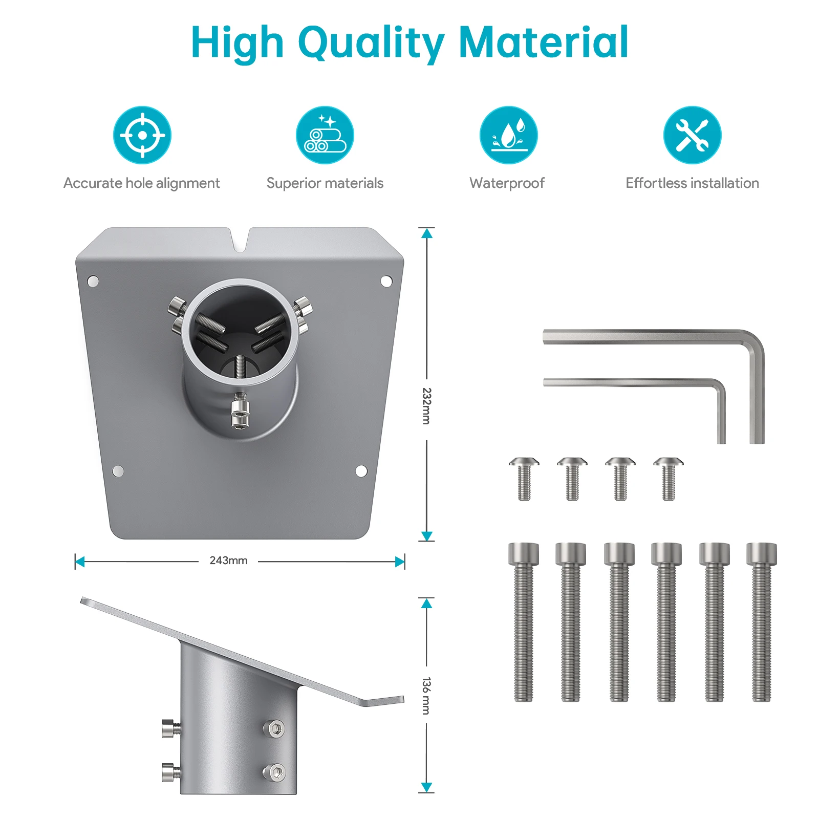 EDUP SK0151 Starlink Performance Gen3 Pipe Adapter  Secure Mount for Starlink Performance Gen3 Durable Pole Mount