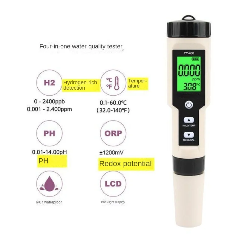 Hydrogen rich water testing hydrogen pen H2 detection hydrogen content concentration negative potential ion water quality