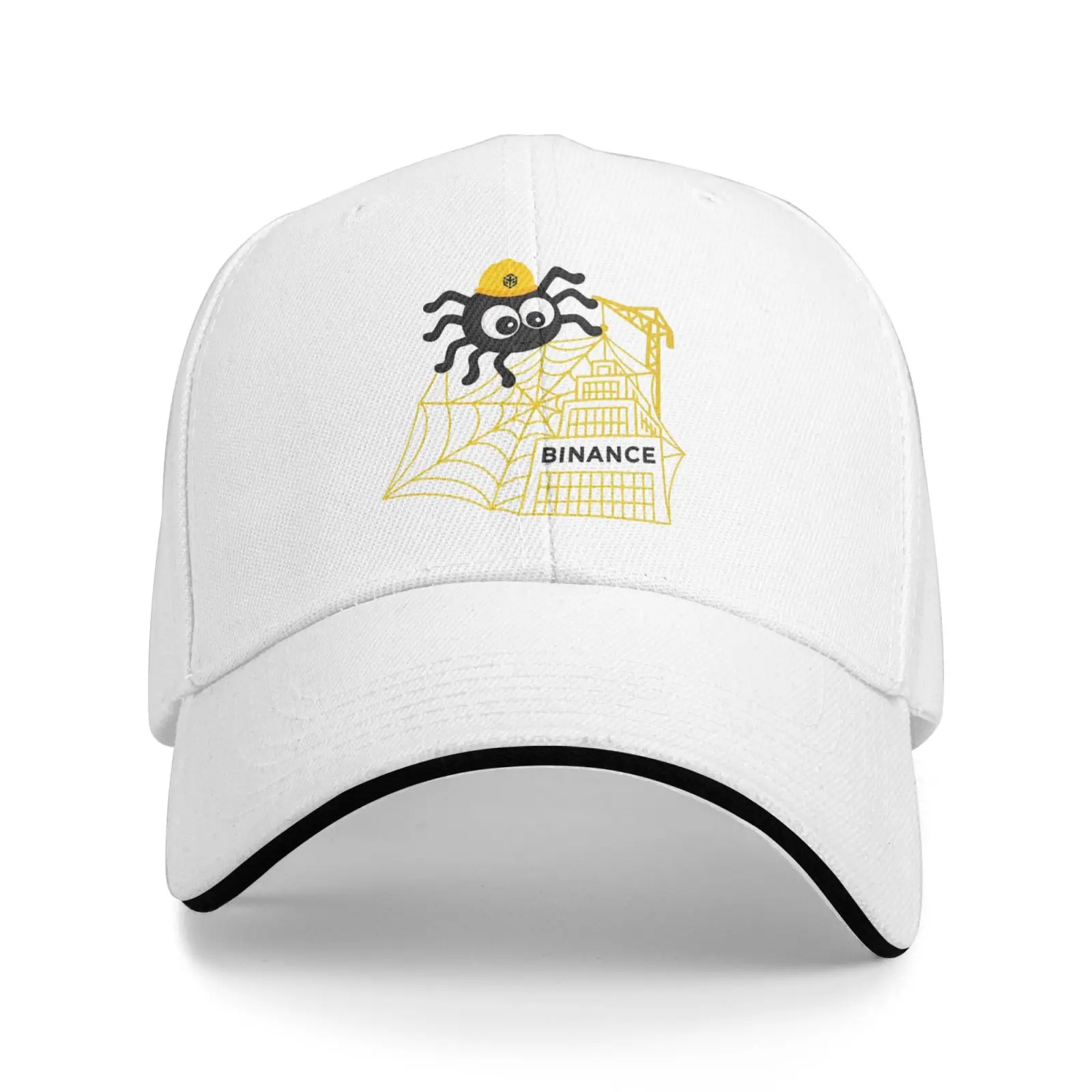 Binance aranha impressão boné de beisebol chapéu de golfe homem masculino chapéu rave tamanho grande chapéu feminino bonés masculino engraçado padrão gráfico beisebol
