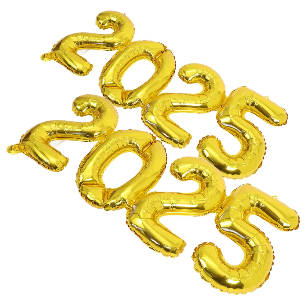 

2pcs Foil Number Balloons Reusable New Year Birthday 2025 Foil Balloons For New Year Celebrations