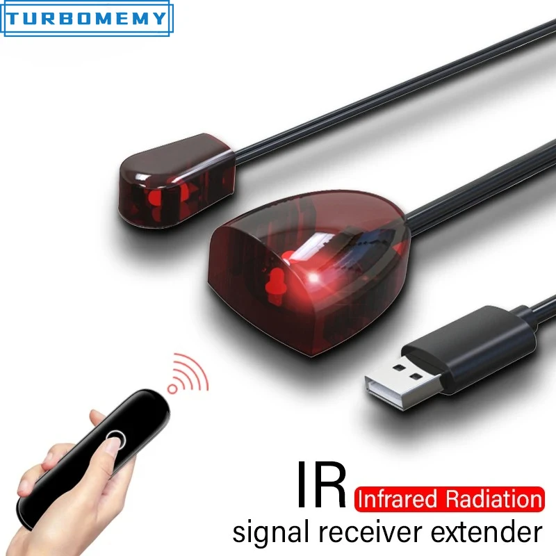 Extensor de control remoto por infrarrojos Universal IR, receptor de control por infrarrojos sin demora, adaptador USB para TV, decodificador, DVD, PVR, 3,5mm