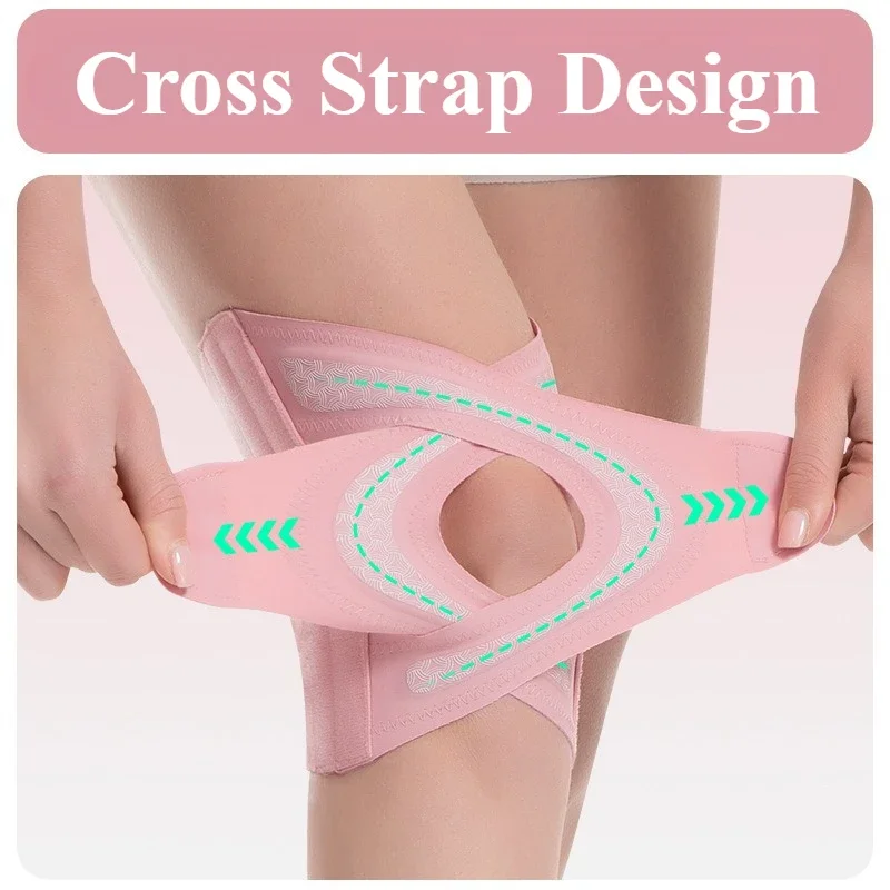 Thin Knee Brace with Cross Straps Relieve Meniscus Tear Knees Pain Joint Pain Relief Breathable Knee Support Knee Pads