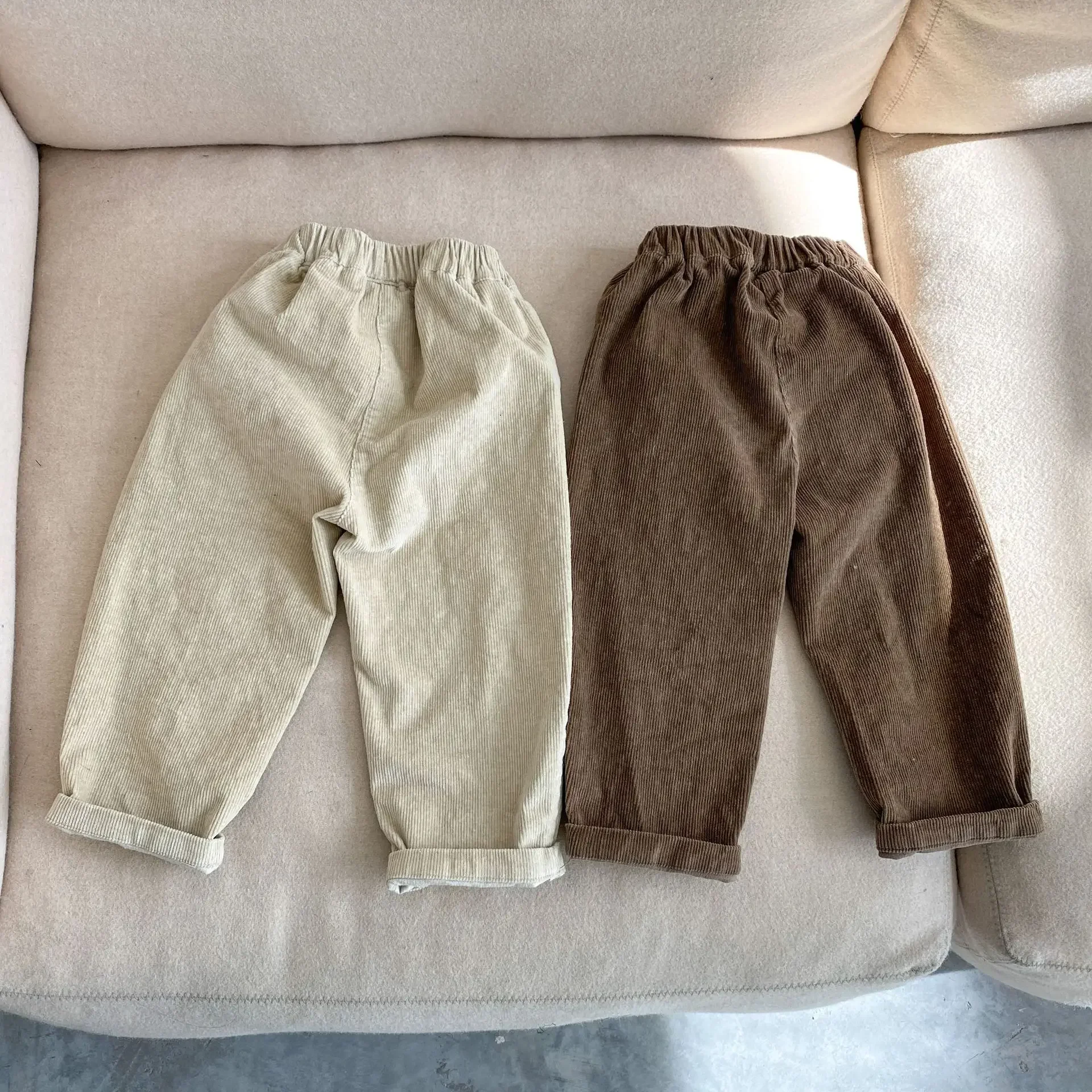 Kids Pants Children Clothing Spring Autumn Elasticity Corduroy Trousers Boys Girls Casual New Korean Baby Trousers Tide