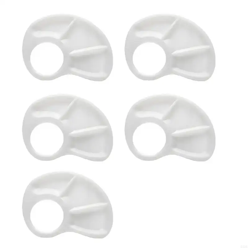 Portable Artist Thumb Tray 5 Piece, Mini Plastic Mixing Tray for Watercolor Painting Practice, Outdoor Use, and Journal Art Work