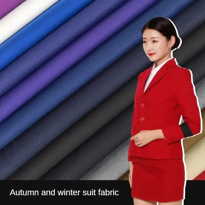 

Thick Micro Stretch Suit Fabric By The Meter for Uniform Trousers Waistcoat Skirt Diy Sewing Winter Cloth Twill Soft Plain Blue