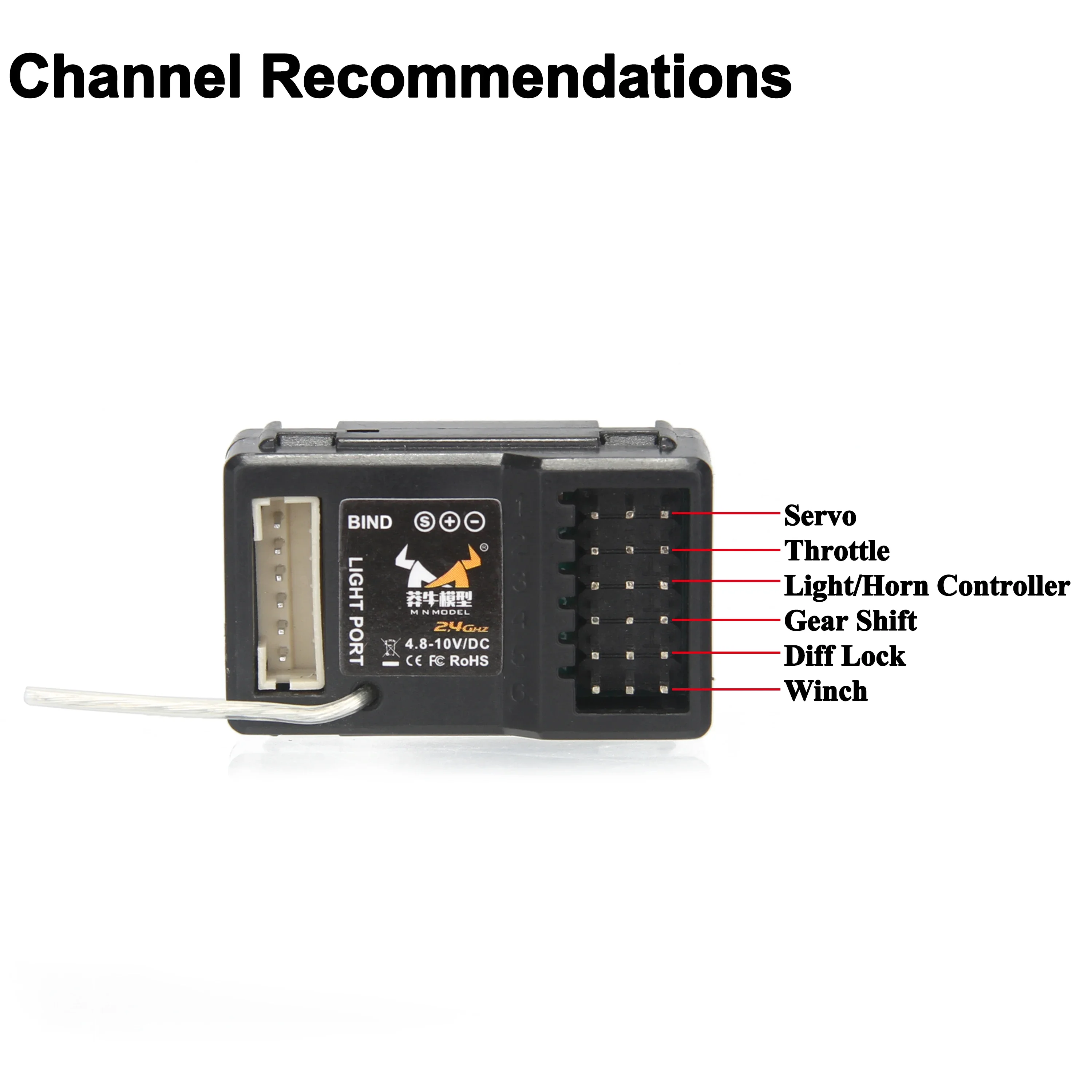 2CH 6CH 2.4G LED Light พอร์ต 4.8-10V DC สําหรับ 1/12 MN82 MN86 MN78 MN128 MN168 MN90 RC Crawler รถเรือถัง WPL รุ่น Part