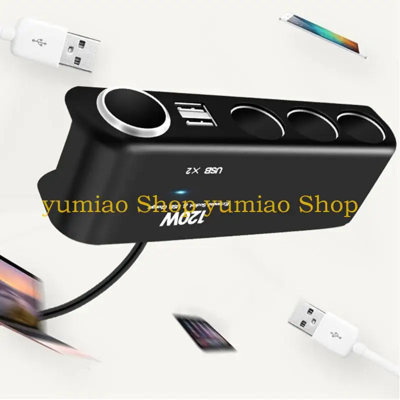 587B Car Cigarette Adapter for Phones Car Devices Wide compatibility