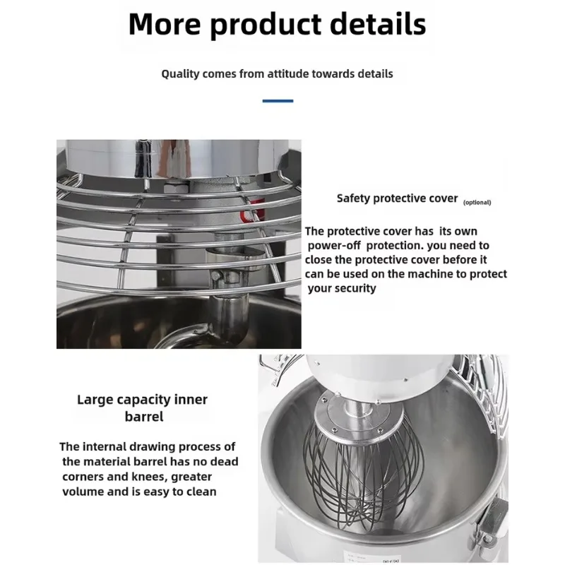 Custom Commercial Hot Sale 10kg 15kg 20kg 30kg Industry Knead Spiral Flour Bread Commercial Dough Mixer Machine view 3
