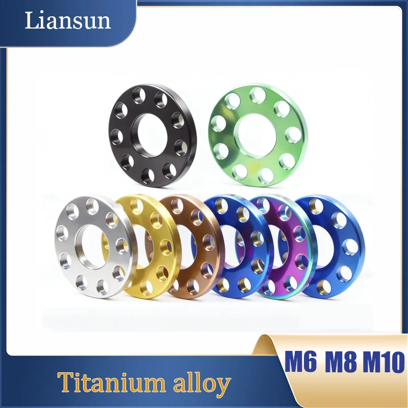 2-5pcs Titanium Flat Washer M6 M8 M10 Nine Hole Gaskets Flat Washers for Motorcycl Decoration Bolt Spacer