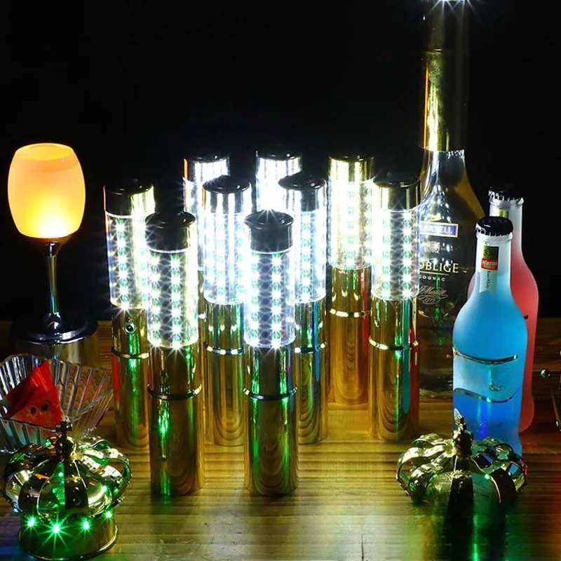 23cm LED Glow Stick Rechargeable Flashing Light Stick Handheld Strobe Wand for Bar KTV Party Champagne Wine Decoration Boxed
