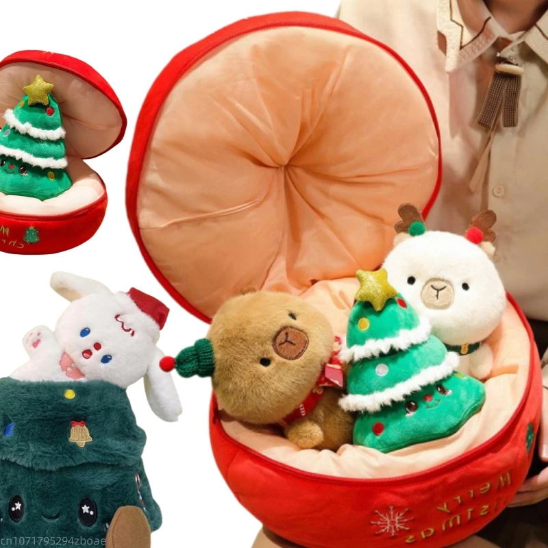 2024 Christmas Series Plush Dolls Apple Christmas Tree Capybara Three-In-One Surprise For Boys And Girls Christmas Gifts