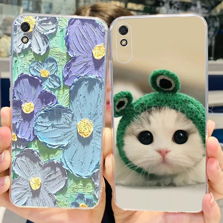 For Xiaomi Redmi 9A Case Stylish Painted Cover Soft Silicone Phone Case For Xiaomi Redmi 9AT 9A Redmi9A Back Cover 6.53\'\' Bumper