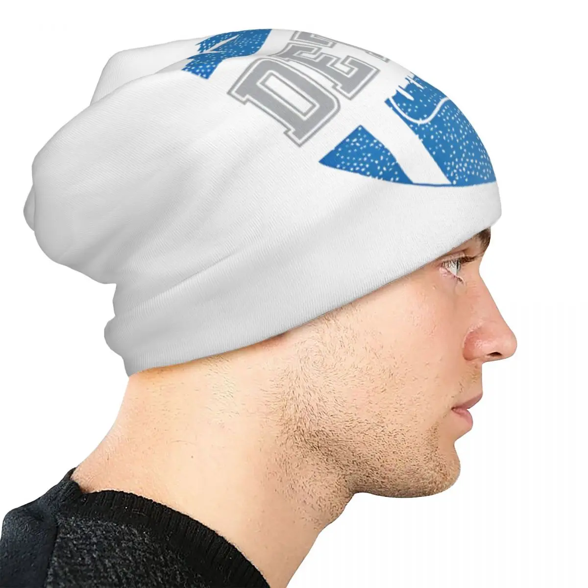 Detroit Grit Retro Lions Football Fan Vintage Skullies Beanies Hat Casual Unisex Outdoor Cap Warm Dual-use Bonnet Knitted Hat