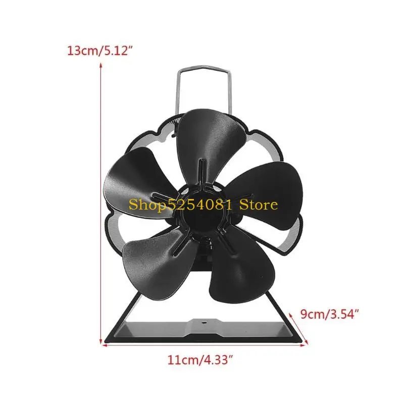 مروحة موقد الخشب AXYC تعمل بالطاقة الحرارية، مروحة مدفأة غير كهربائية، 5 شفرات كهروحرارية