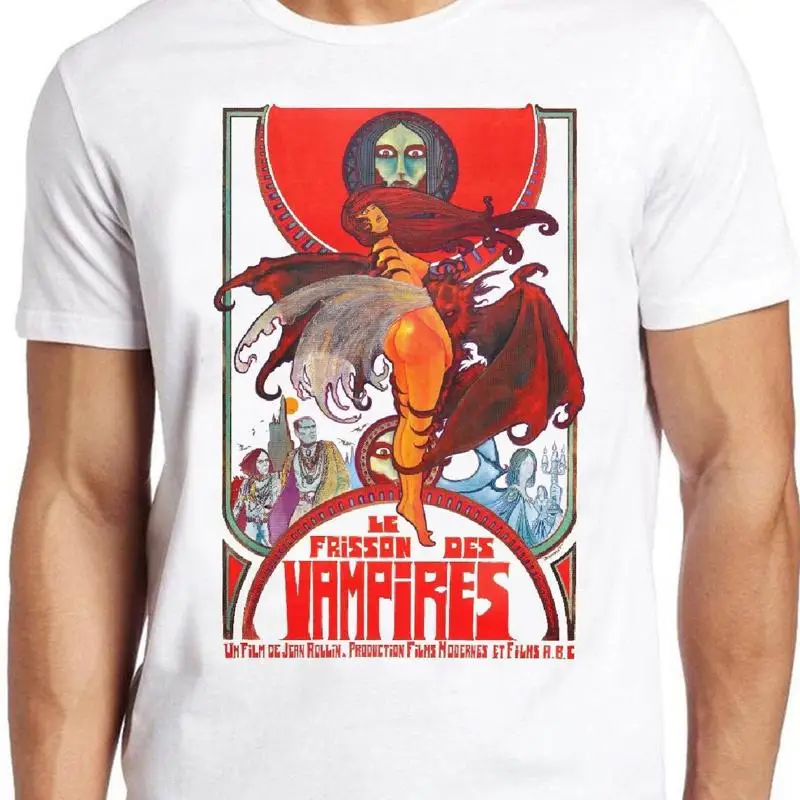 Camiseta Les Frisson Des Vampires, póster de película de terror francesa de los años 70
