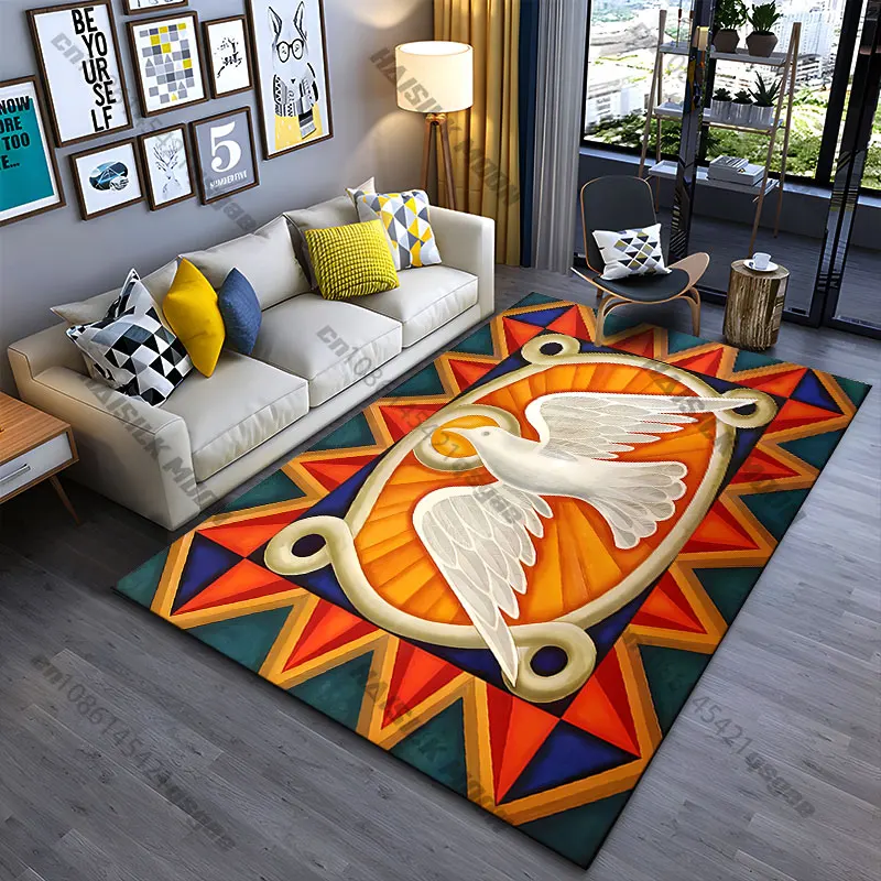 Peaceful dove vibrant symbolism carpet Yoga living room room decor children's crawling mat doormat area rug games mat