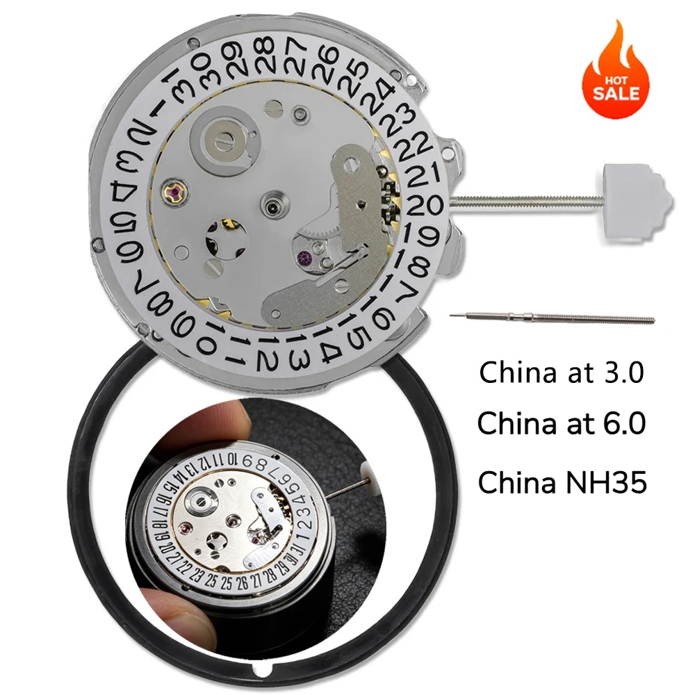 

high quality China NH35 Movement Can Replace Japanese NH35 Movement, precision Automatic Winding Movement 6/3 O'clock Position.
