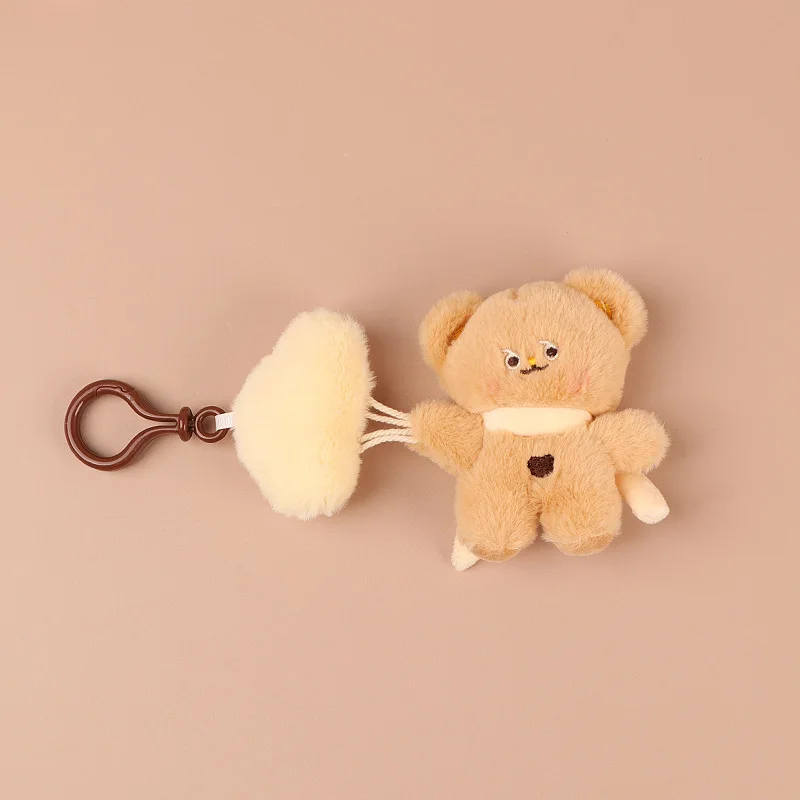 New Ins Clouds Balloon Small Animal Plush Doll Keychain Pendant Cartoon Cute Rabbit Bear Plush Backpack Pendant