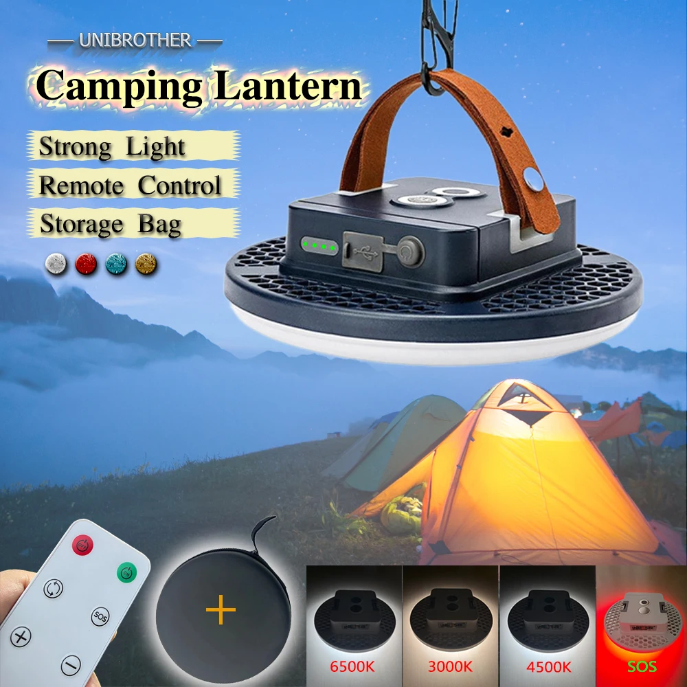 13500mAh Rechargeable Strong Light Camping Lantern 21700 Battery Outdoor Waterproof Camping Light Remote Control Case Tent Lamp