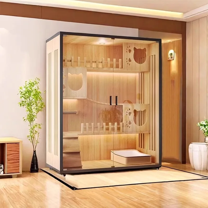 Cat villa,  cage, home  est, pet store, cattery, large free space, one bedroom, one living room, one bathroom,