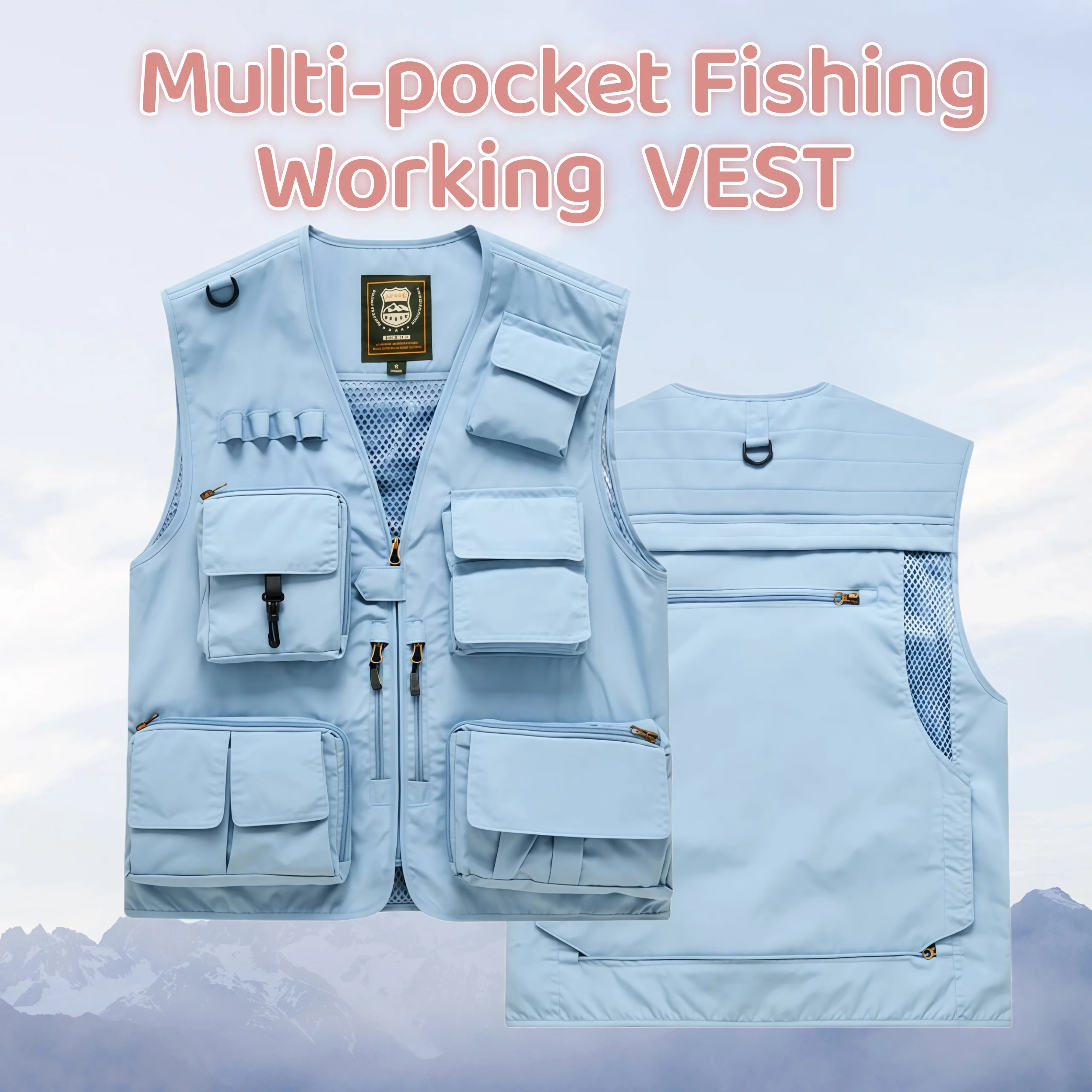 

2025 Hi Vis Workwear Safety Vest with Multi Pocket Emergency Rescue Volunteers Communication Safety Jacket Outdoor Work Clothing