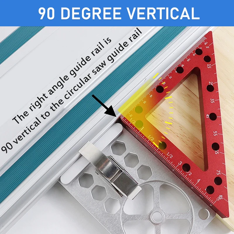 Woodworking 90 Degree Right Angle Guide Electric Circular Saw Scribe Rail Engraving Machine Open Plate Auxiliary Rail Guides