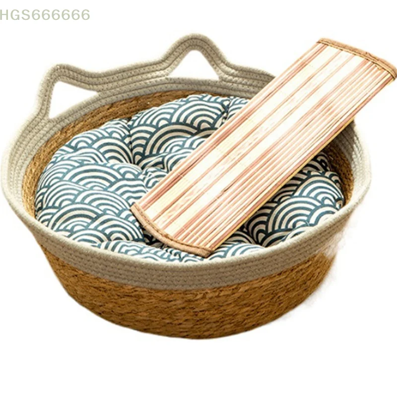 

Comfortable Woven Rattan Cat Nest; Durable, Thickened Pet Beds; Breathable and Wear-resistant for Cats; Essential Pet Supplies