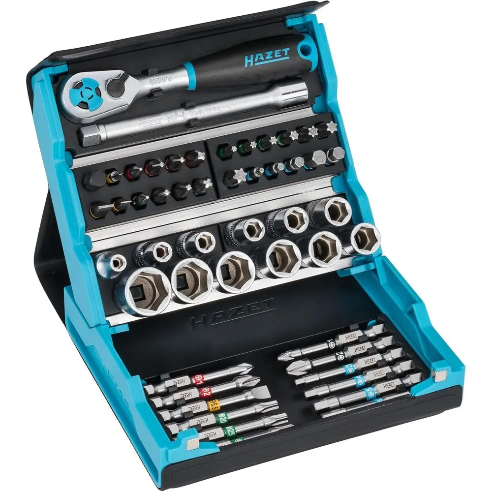 

Smartcase Socket Set 2200SC-2 I 50-Piece Tool Socket Set, Drive: Hexagon and Square 6.3 Mm (1/4 Inch), Mobile Tool Case