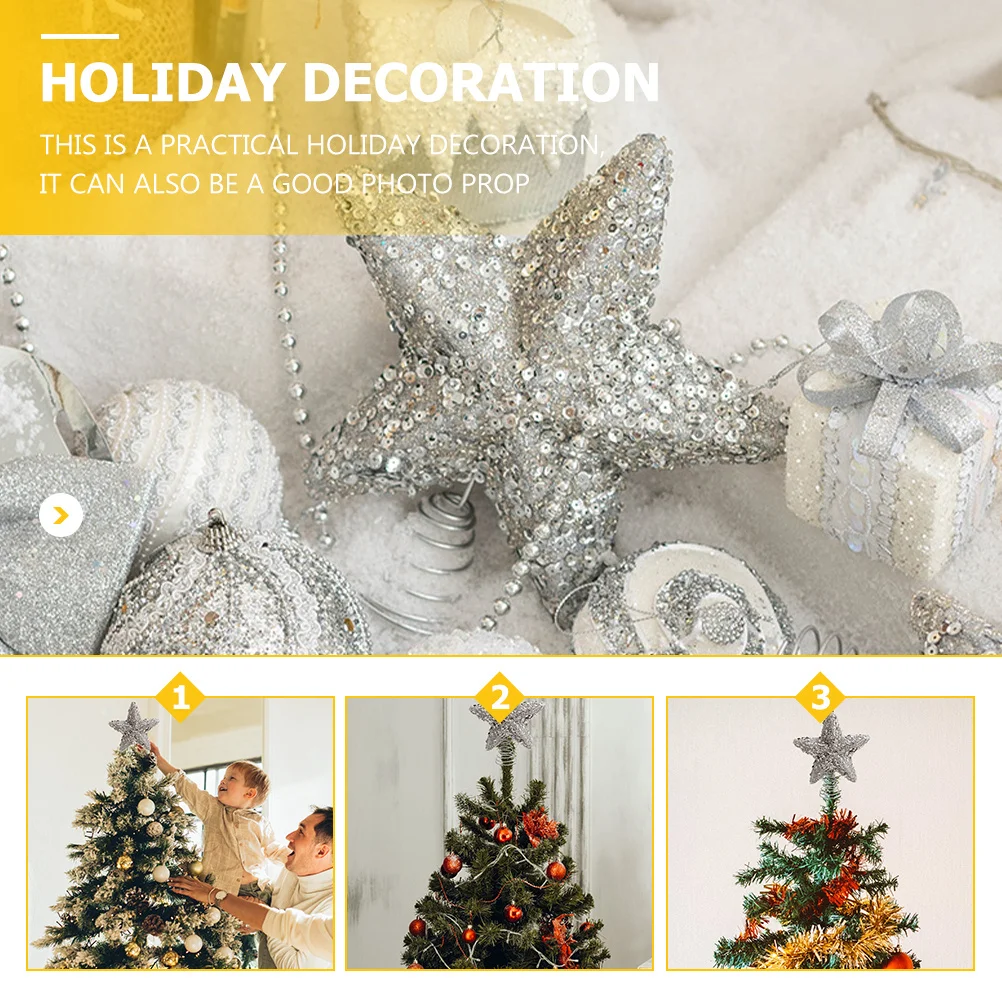 

1Pcs Star Topper for Christmas Tree Exquisite Creative Xmas Star Treetop Decorative Adornment Elegant Festive Atmosphere Tree