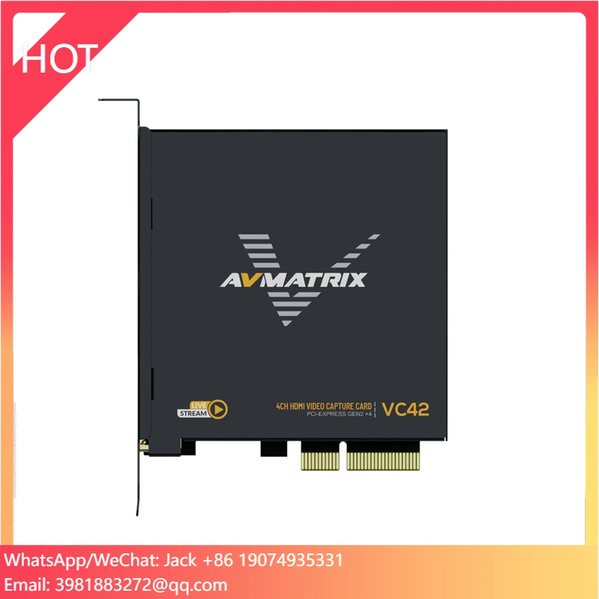 

AVMATRIX VC42 4-CH 1080p60 Vmix OBS Recording Win10 Linux Gaming Low Latency Live Streaming PCIE Capture Card