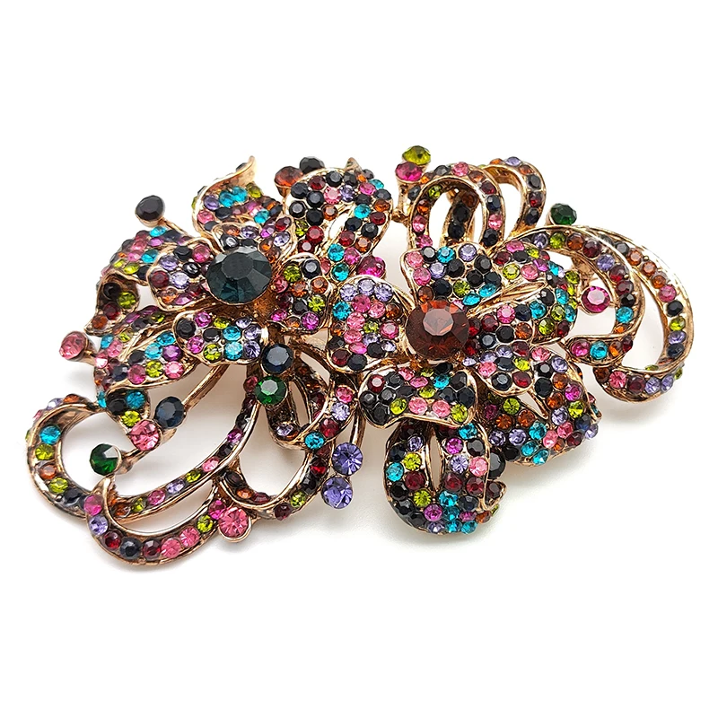 New Fashion High-end Fine Double Flower Visitor Gift Brooch Clothing Accessories Banquet Wedding Jewelry Brooches for Women