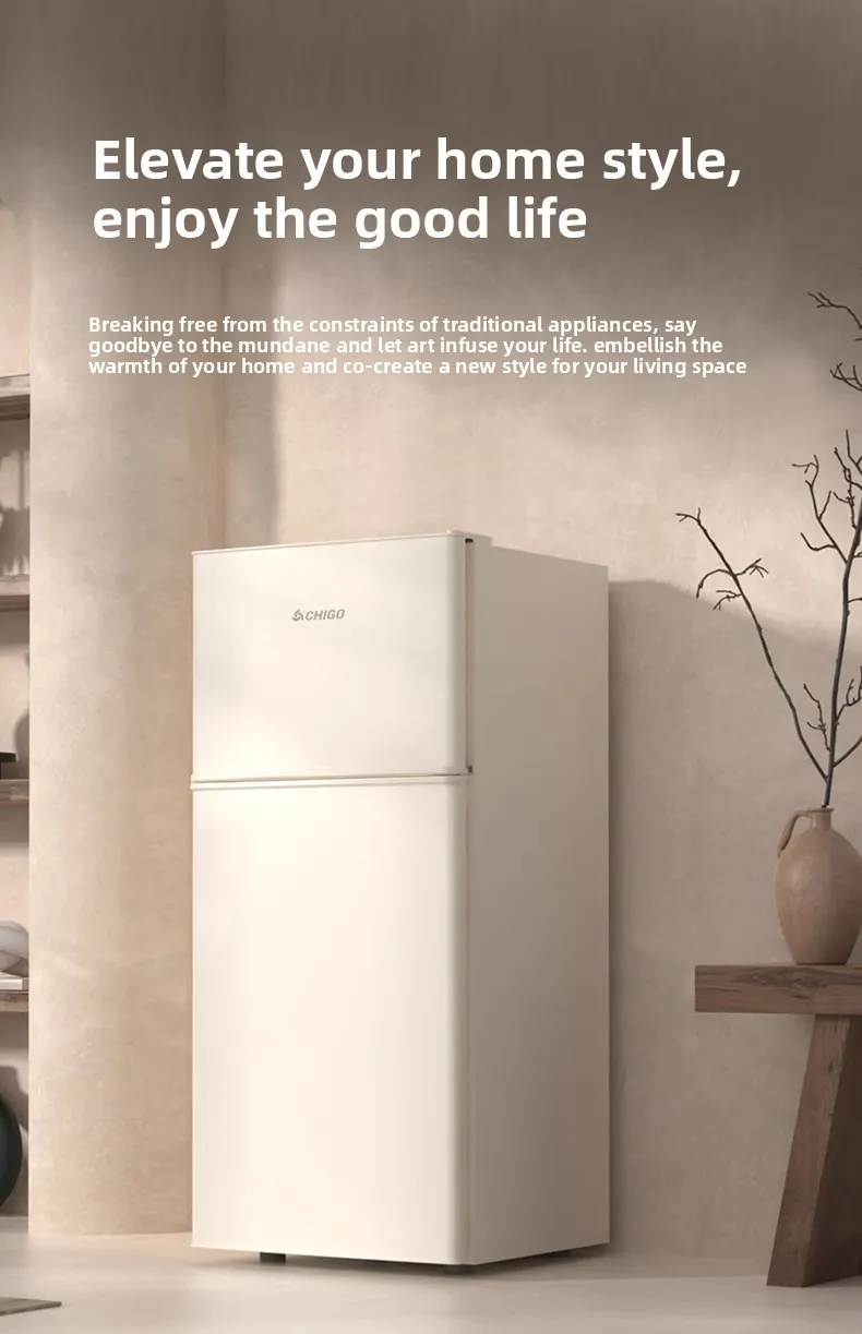 

Retro refrigerator, Internet celebrity household small energy saving double door refrigerated frozen large capacity rental