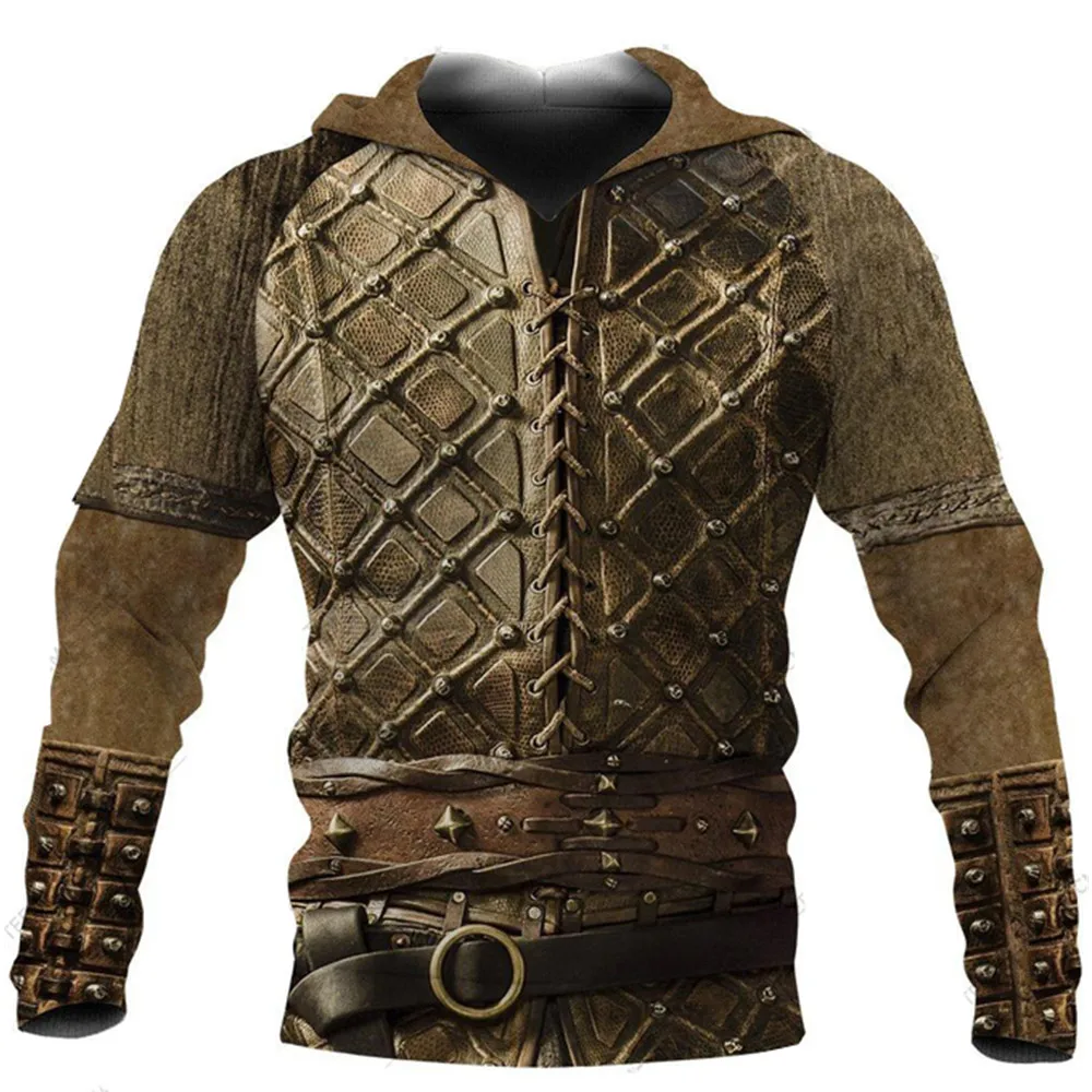 Knight Medieval Armor 3D Print Hoodies Men Women Casual Oversized Hoodie Pullovers Hooded Sweatshirt Tracksuit Coat Kid Clothing