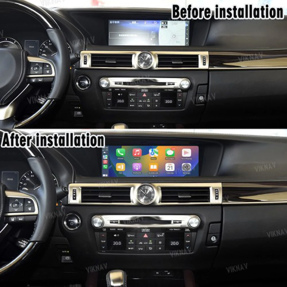 Viknav Linux For Lexus GS 2016 -2020 Latest Decoder Box MuItimedia Wireless Apple CarPlay Android Auto OEM Car Screen GPS Player