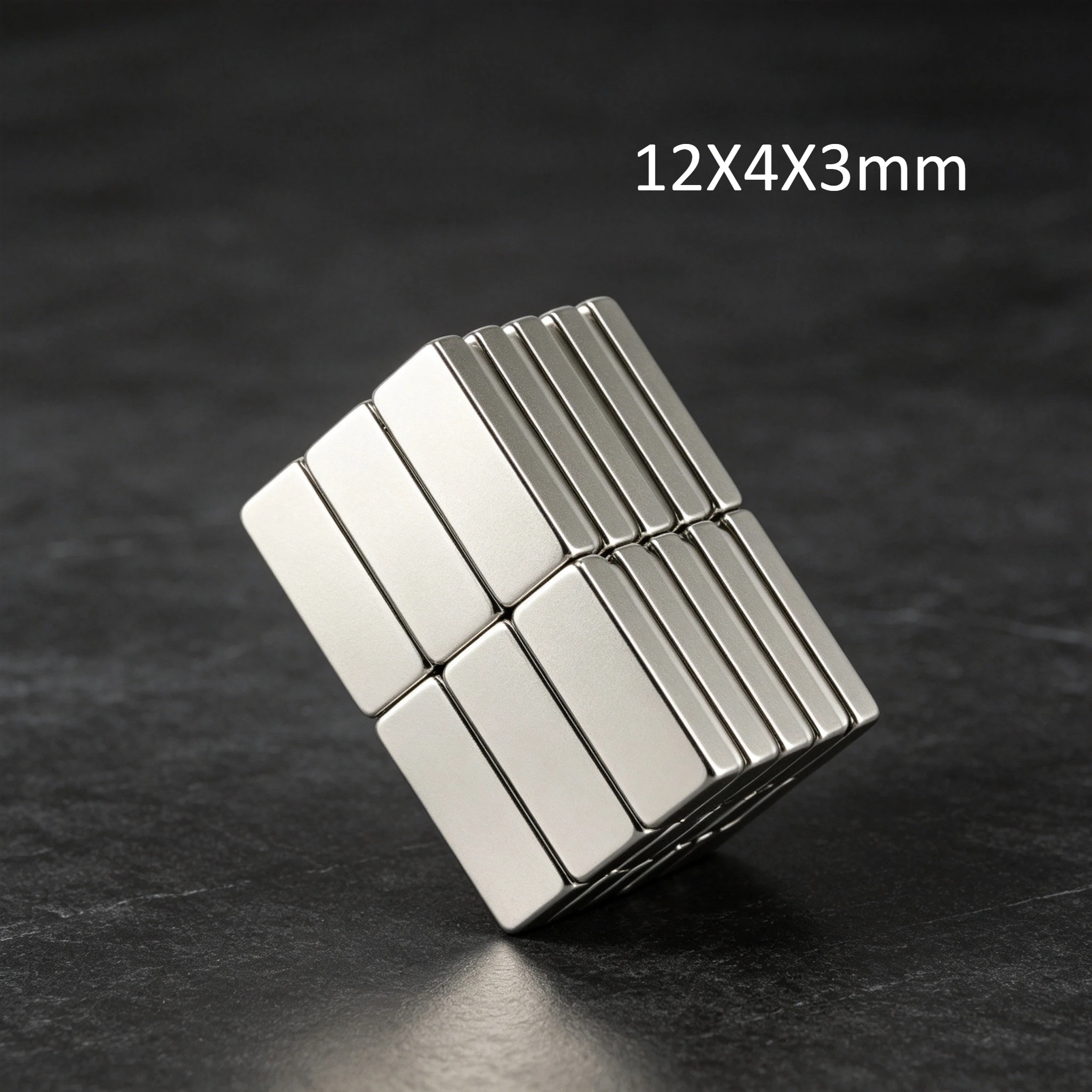 12x4x3mm Rectangular Neodymium Magnets Bulk Rare Earth Permanent NdFeB Magnets 12*4*3mm for DIY Fridge Craft Projects