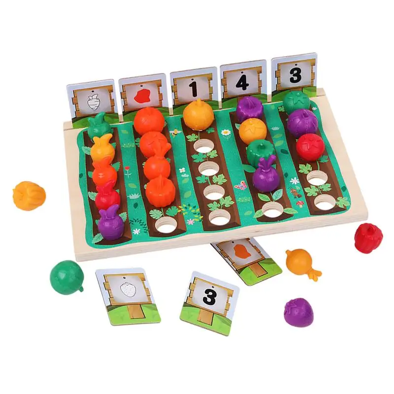 Farm Harvest Game Fake Vegetable Shape Matching Harvest Game Learning Fine Motor Skills Toys Kid Pretend Play Toys For Boys