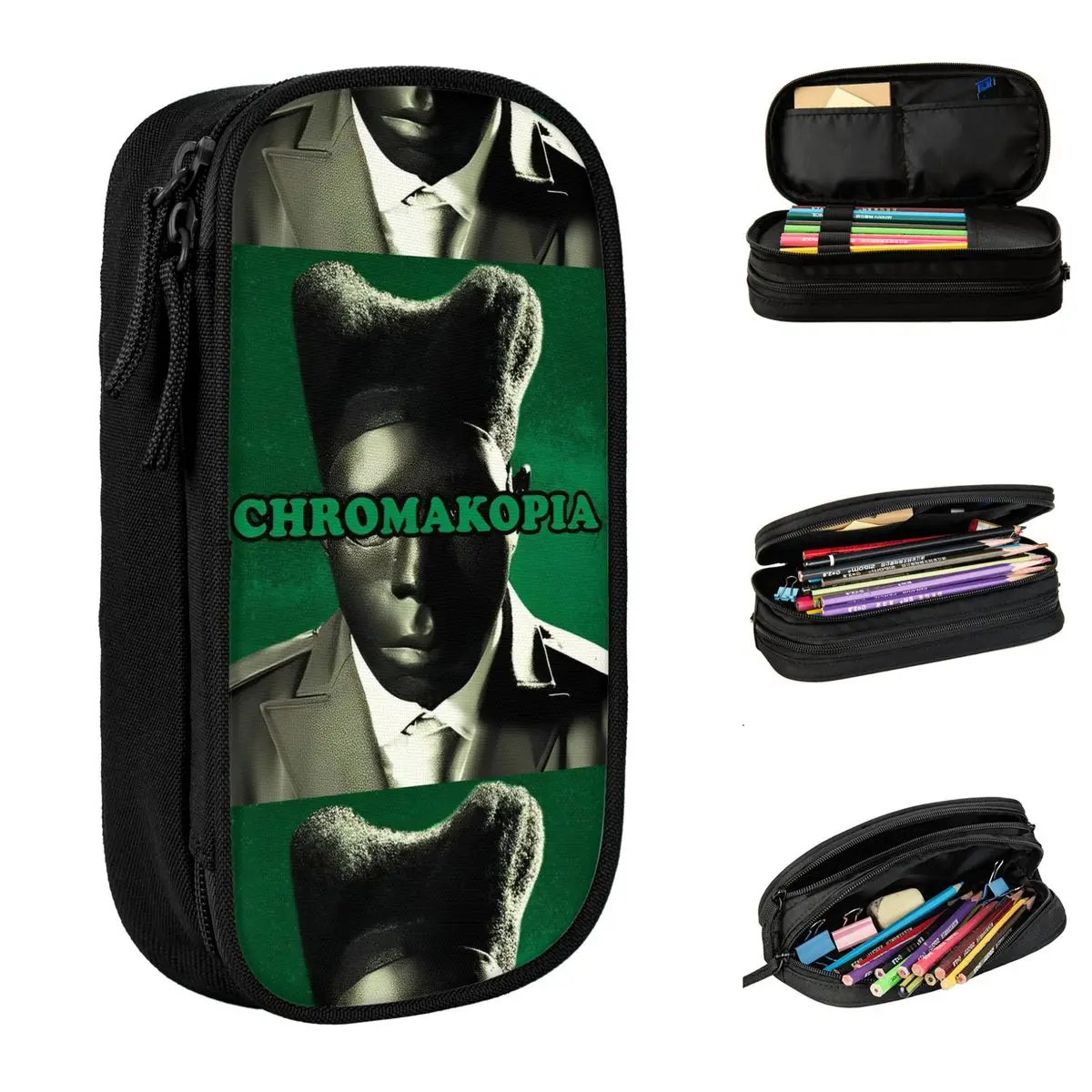 Lovely Tylers The Creator Chromakopia Tour 2024 Pencil Case Rapper Pencilcases Pen Holder for Student Bag Students School Gift