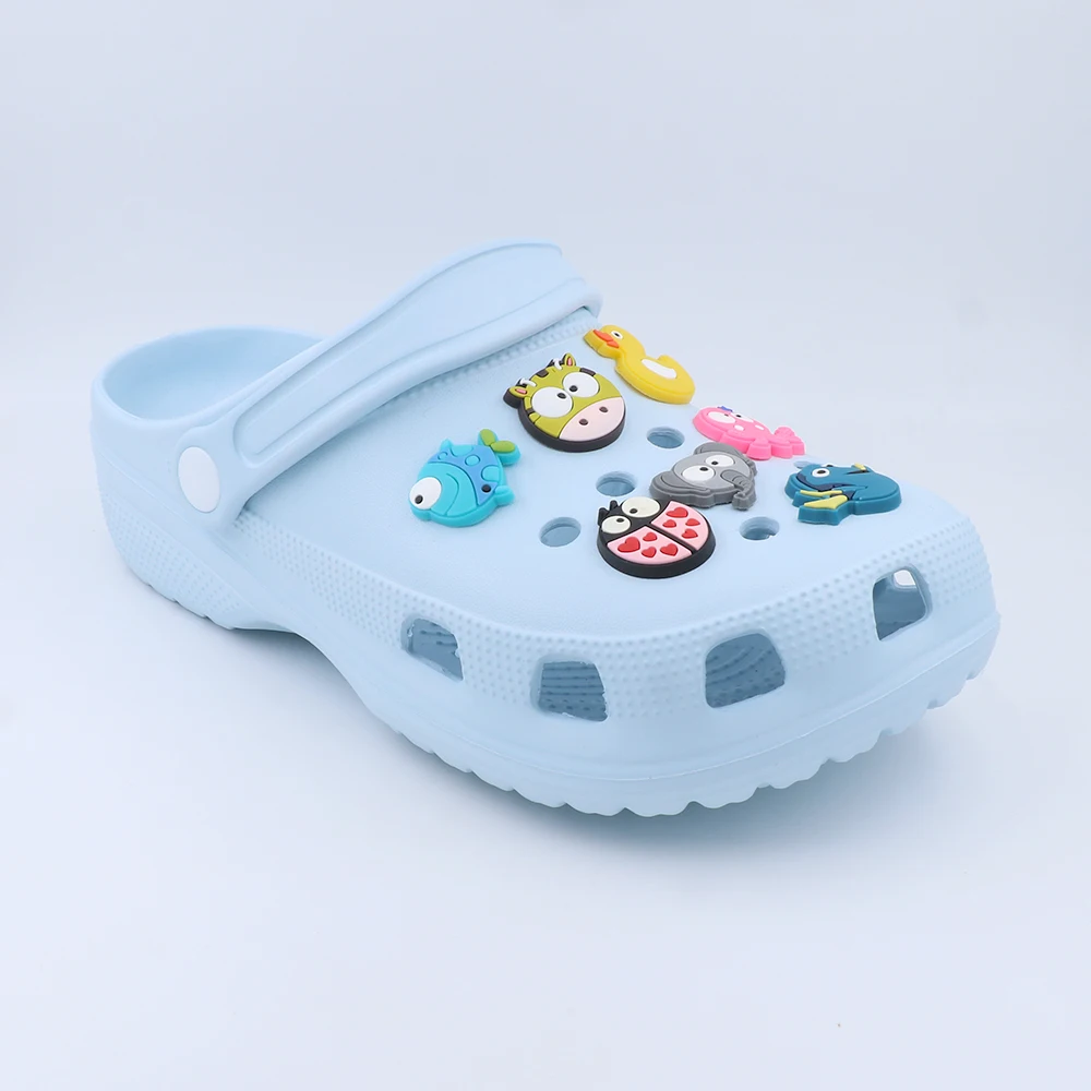 

1 Set 14 Pieces Shoe Accessories Charm Cute Cartoon Animals Sandals Ornament Pvc Cattle Monkey Elephant Decorations Holiday Gift