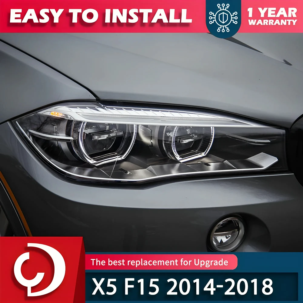 

AKD LED DRL for BMW X5 F15 Headlights 2014-2018 X6 Dynamic Turn Signal Dual Beam Lens Front Lamp DRL Accessories