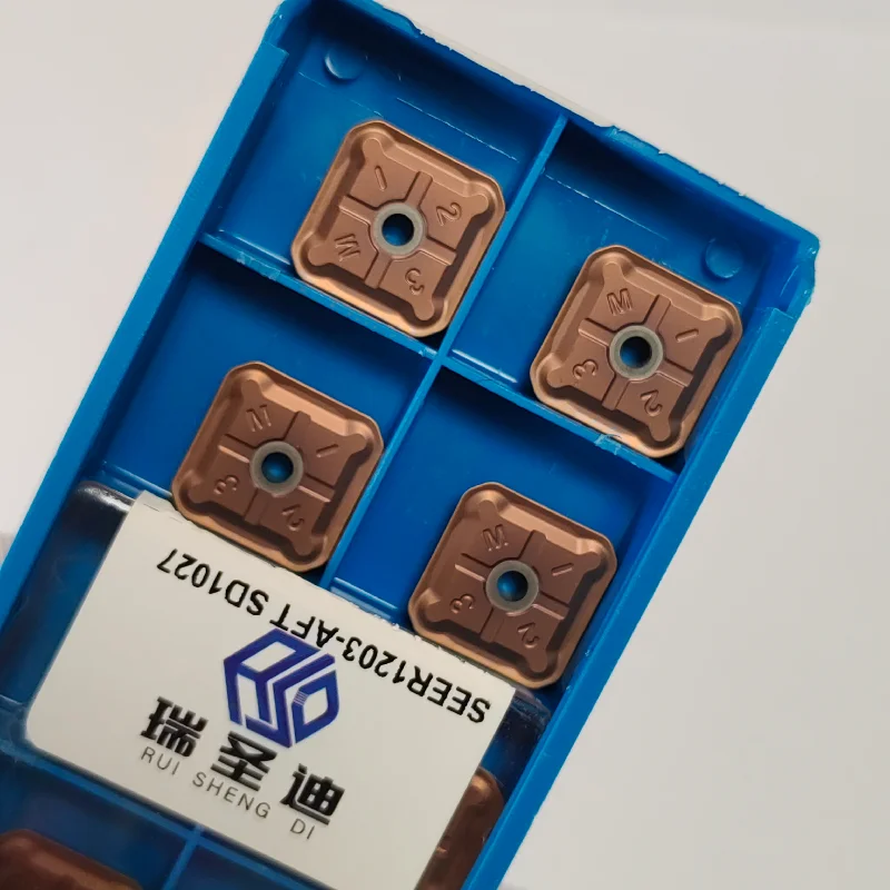 SEER1203-AFT Tungsten Carbide Milling Insert TiN Gold & Black Coated CNC Cutting Inserts For Carbon Steel Stainless Steel