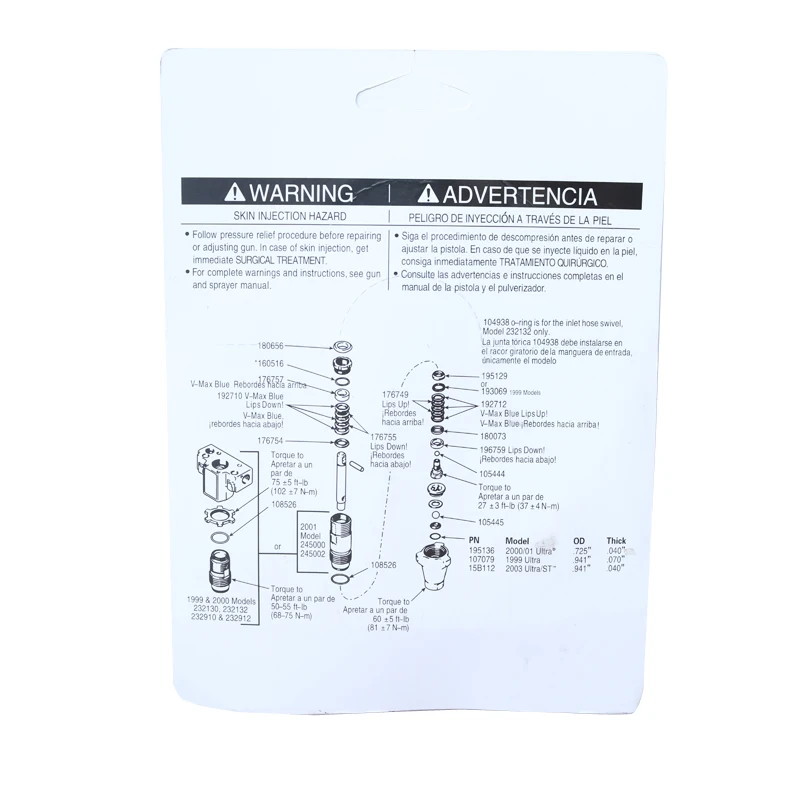 Airless Sprayers Pump Repair Kit 248213 Sealing Ring Fit GRC Machine1095 5900 1595 Model Piston Rod O-ring